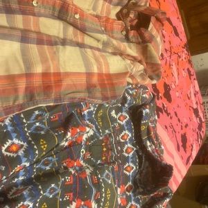 2 plaid button down long sleeve